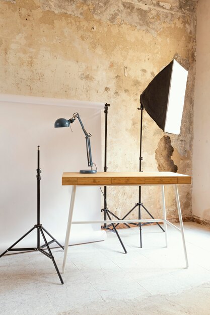 Studio avec accessoires pour la photographie