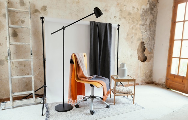 Studio avec accessoires pour la photographie