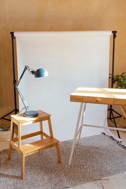 Studio avec accessoires pour la photographie