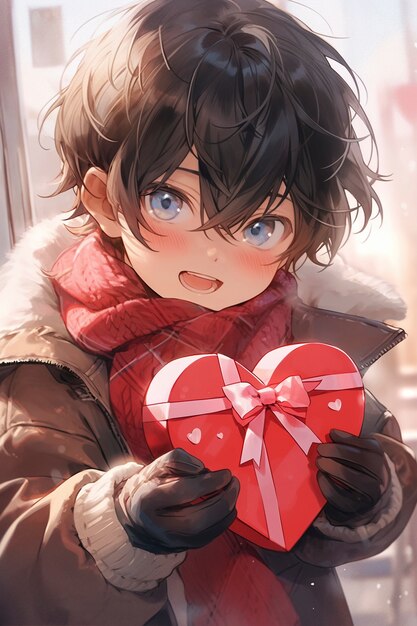 Style d'anime célébrant la Saint-Valentin