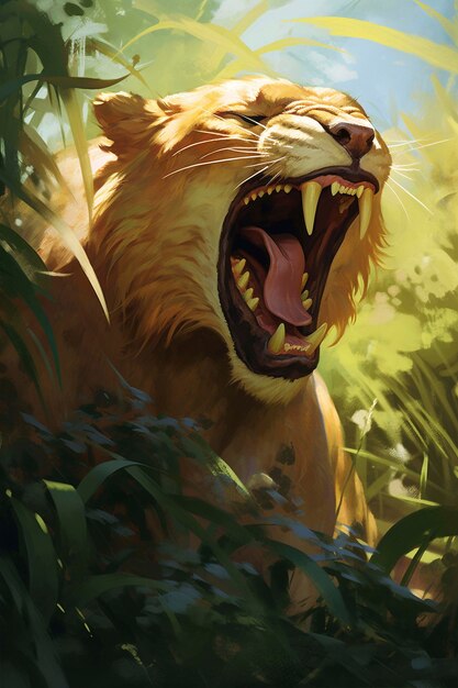 Le style d'art numérique des Lions