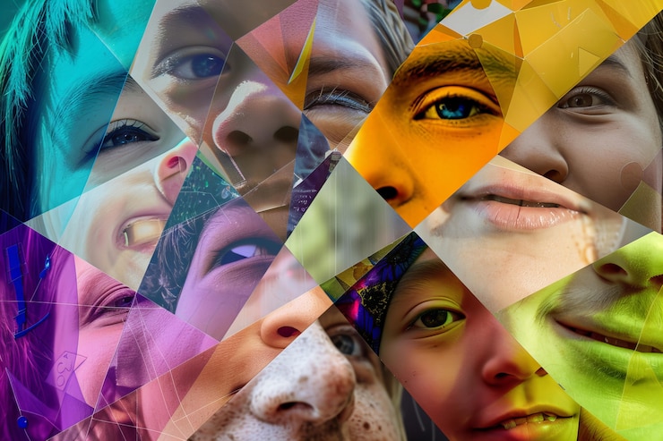 Photo gratuit style de collage de sensibilisation à la journée de l'autisme avec les gens