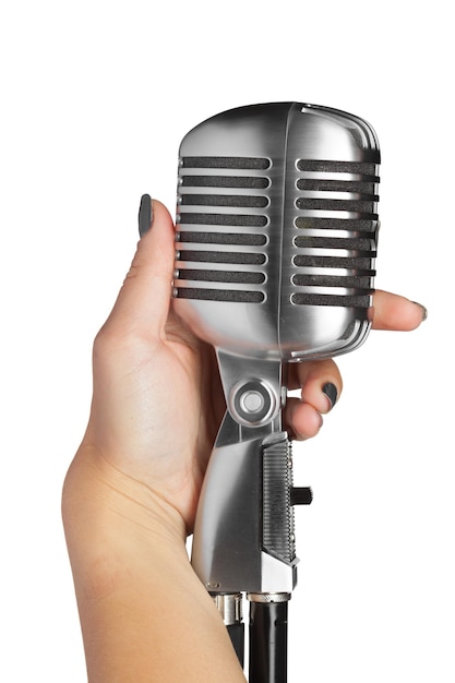 Photo gratuite style rétro de microphone audio
