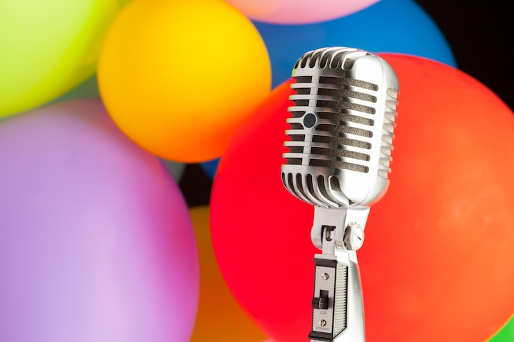Photo gratuit style rétro de microphone audio