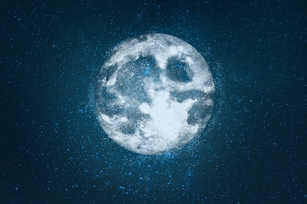 Super lune réaliste sur fond de ciel