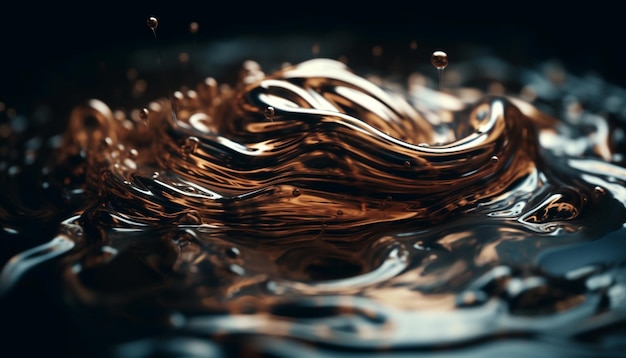 Photo gratuite la surface de l'eau lisse reflète le motif abstrait des vagues généré par l'ia