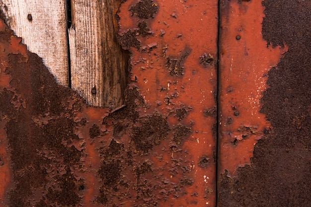 Surface métallique abstraite avec de la rouille