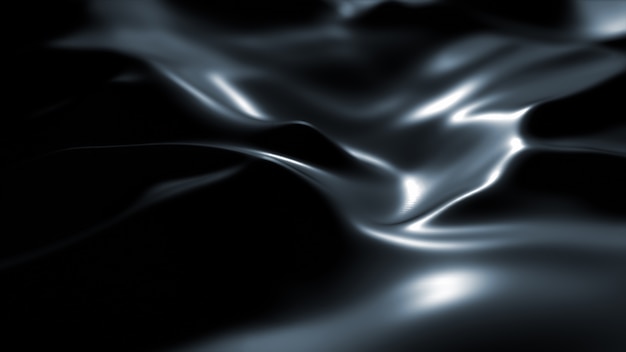 Photo gratuite surface sombre avec reflets. fond de vagues noires minimales lisses. vagues de soie floues. écoulement minimal d'ondes de gris doux.