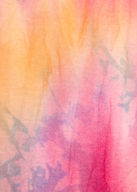 Surface de tissu tie-dye colorée