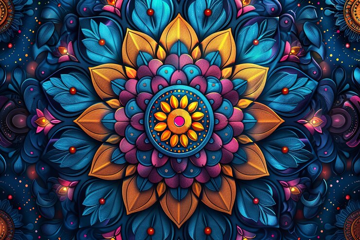 Photo gratuit le symbole du mandala de style artistique numérique