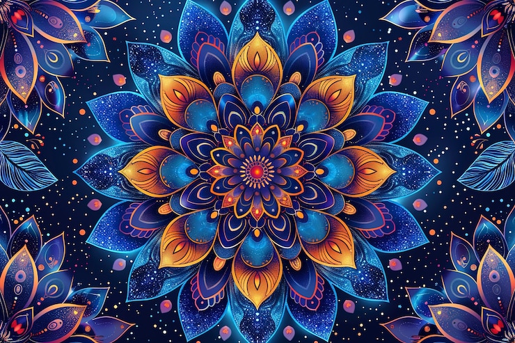 Photo gratuit le symbole du mandala de style artistique numérique