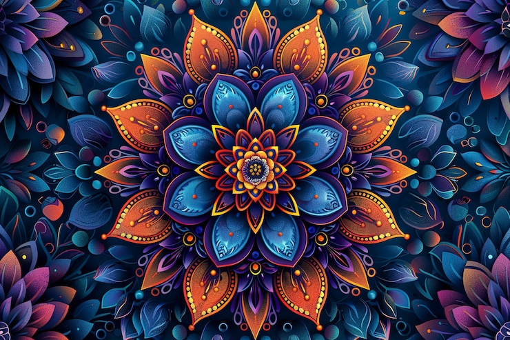 Photo gratuit le symbole du mandala de style artistique numérique
