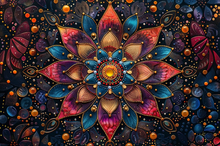 Photo gratuit le symbole du mandala de style artistique numérique