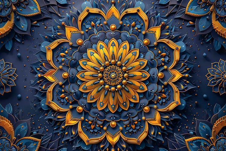 Photo gratuit le symbole du mandala de style artistique numérique