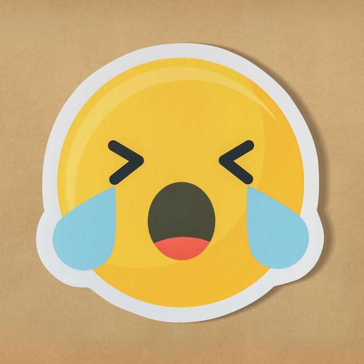 Photo gratuit symbole d&#39;émoticône visage qui pleure triste
