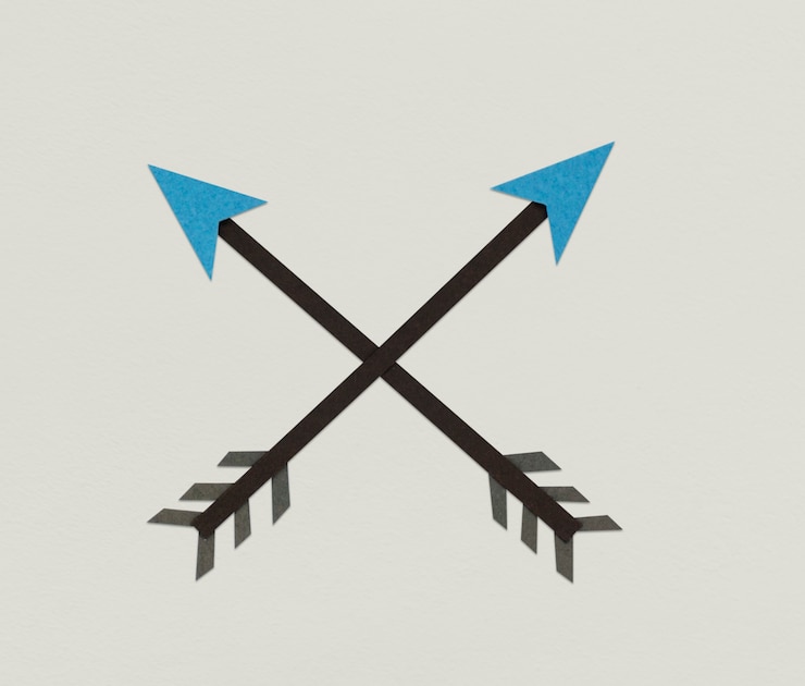 Photo gratuit symbole d&#39;icône de direction du tir à l&#39;arc