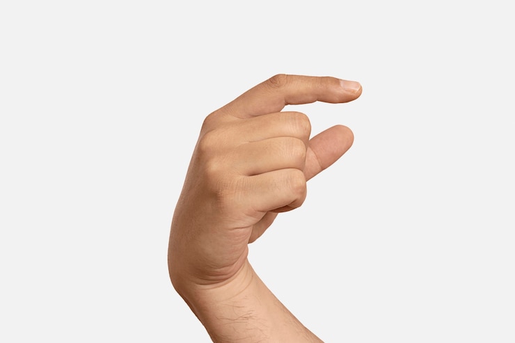 Photo gratuit symbole de la langue des signes isolé sur blanc
