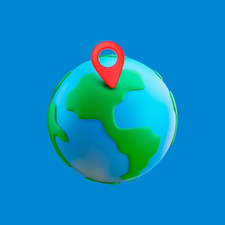 Photo gratuit symbole de localisation avec fond de paysage