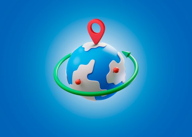 Symbole de localisation avec globe