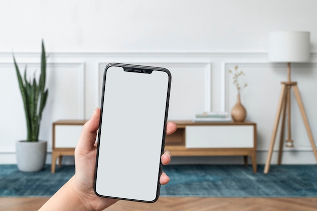 Système De Maison Intelligente Avec écran De Téléphone Portable Vierge