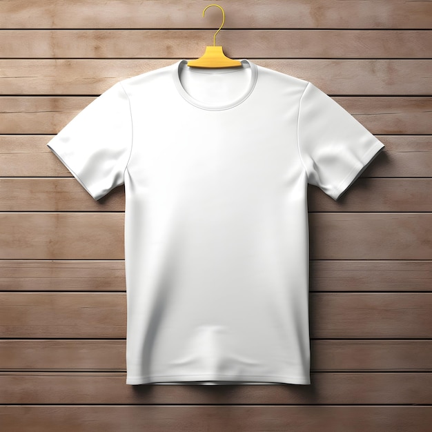 Photo gratuite t-shirt blanc vierge sur fond de bois