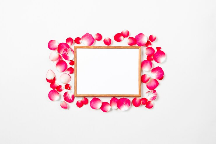 Photo gratuit tableau blanc sur les pétales de fleurs