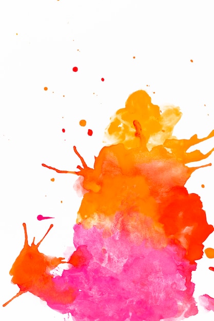 Photo gratuite tache abstraite de peinture orange et fuchsia