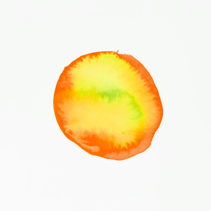 Photo gratuit tache aquarelle rouge et jaune isolé sur fond blanc