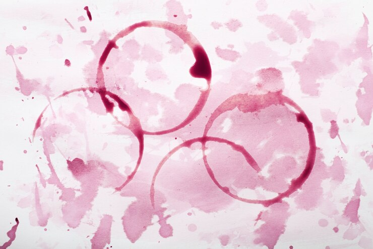 Photo gratuit taches de vin rouge sur du textile blanc