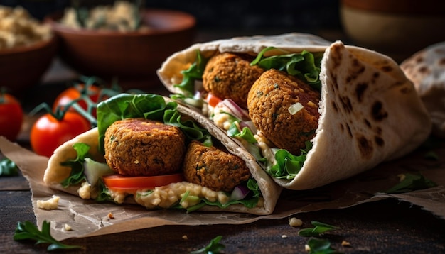 Photo gratuite taco de boeuf grillé avec guacamole et coriandre généré par ai