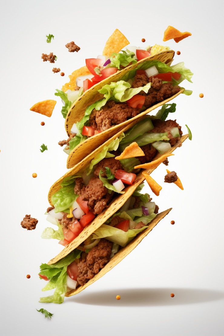 Photo gratuit des tacos délicieux en studio.
