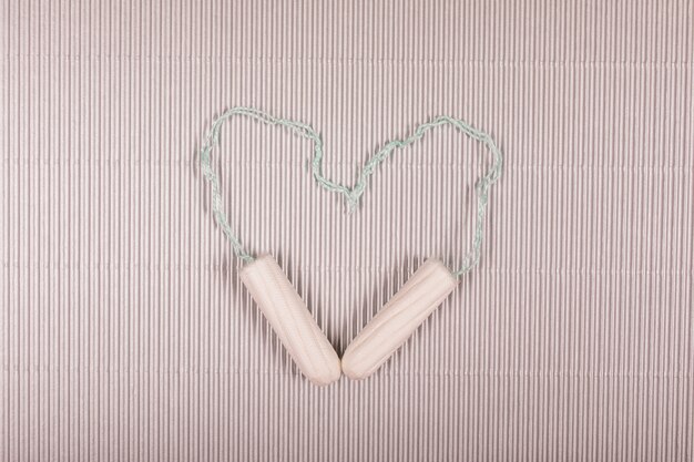 Tampons faisant un coeur