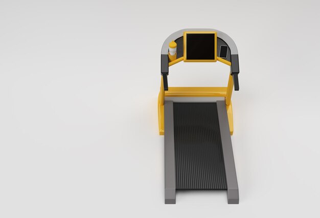 Tapis roulant de rendu 3D ou machine en marche sur fond blanc