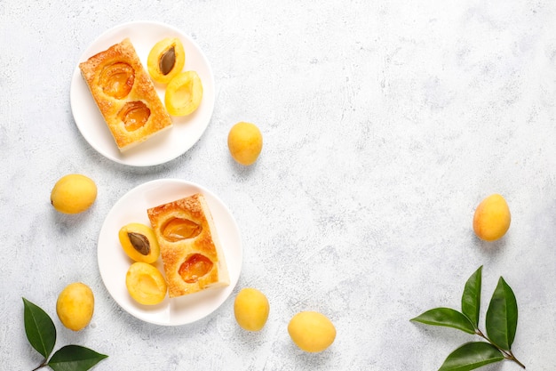 Tarte aux abricots d'été dessert de fruits délicieux fait maison. Tarte aux abricots. Tarte aux fruits.