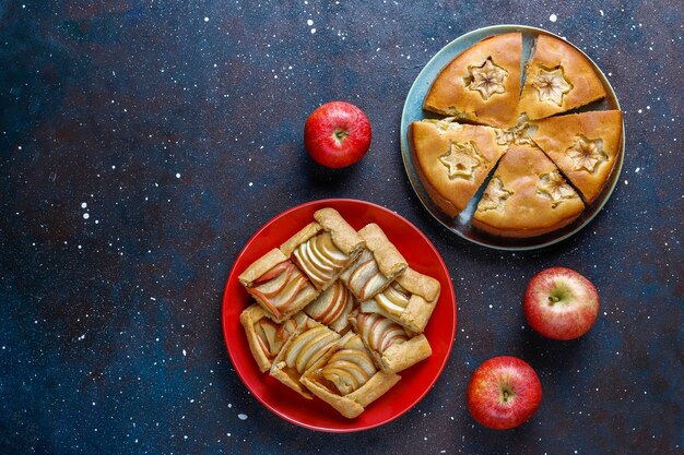 Tarte aux pommes maison, gâteau et galette