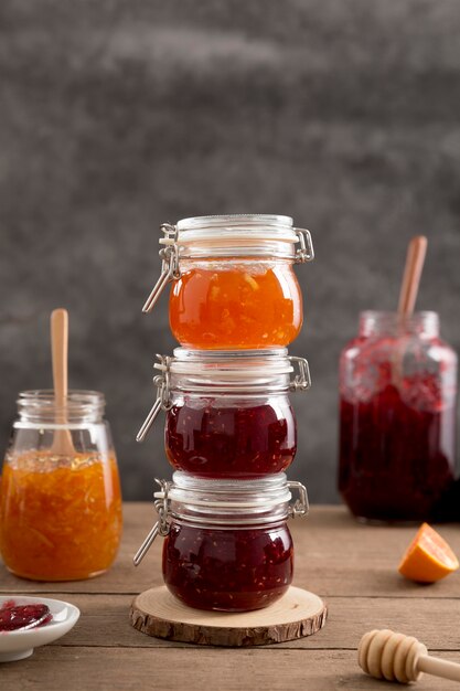 Tas juteux frais de confiture maison