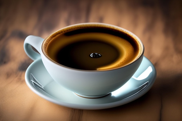 Photo gratuite une tasse de café avec une petite cuillère sur une table en bois.