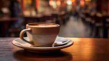 Photo gratuite une tasse de café se démarque dans un décor de café doux