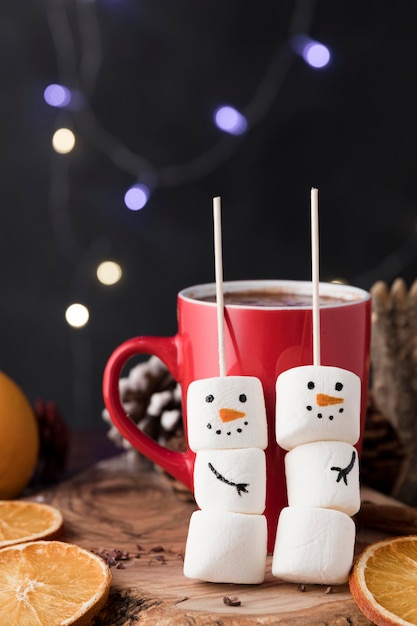 Photo gratuite tasse de noël de chocolat chaud