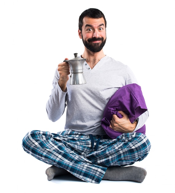 Tasse de thé, les pyjama, les gens