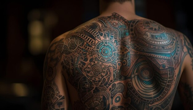 Le tatouage au henné orné symbolise l'individualité et la créativité générées par l'IA