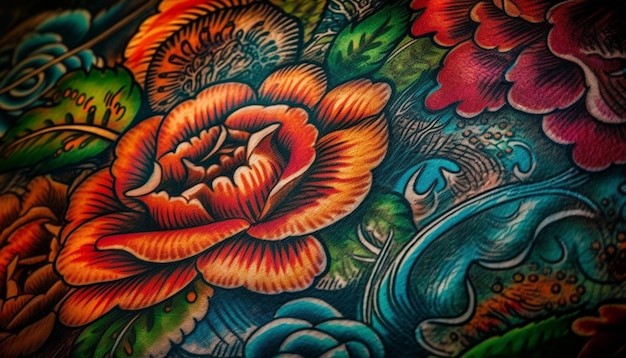 Photo gratuite un tatouage avec une fleur dessus