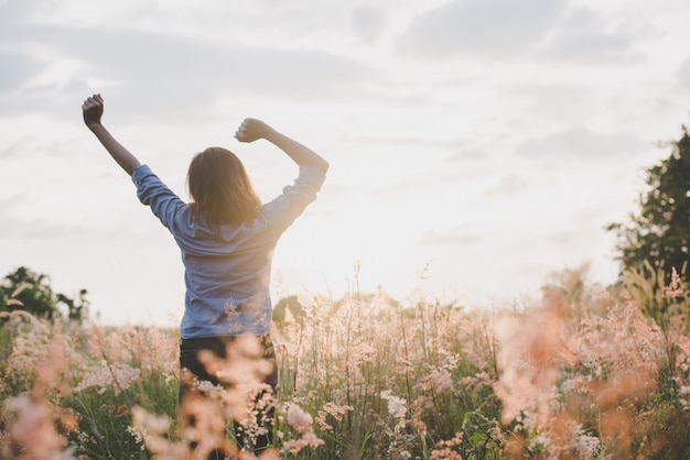 Été, heureux, campagne, amusement, naturel