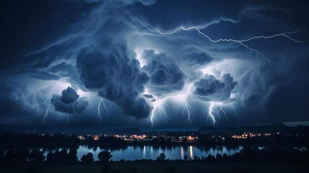 Une tempête d'éclairs