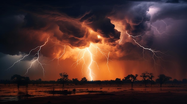 Une tempête d'éclairs