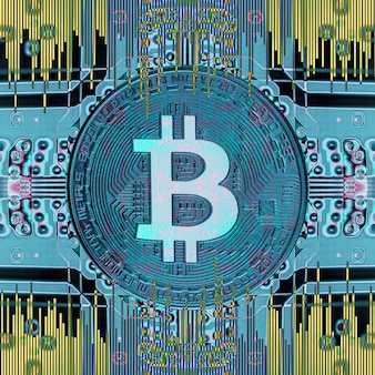 Tendances de l'économie monnaie numérique virtuelle et concept commercial d'investissement financier. contexte abstrait de la finance crypto-monnaie bitcoin.