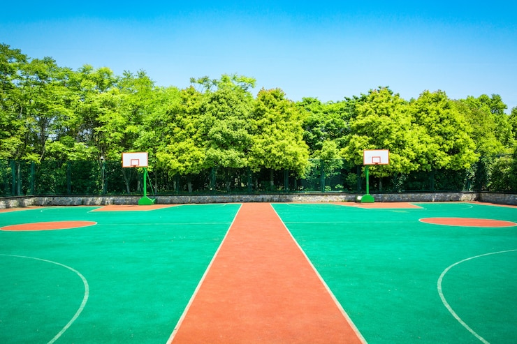 Photo gratuit terrain de basketball