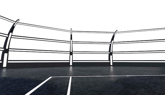Terrain de tennis 3D Rendu 3d