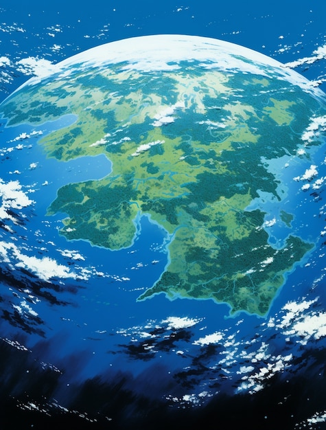 Photo gratuite la terre représentée dans le style anime