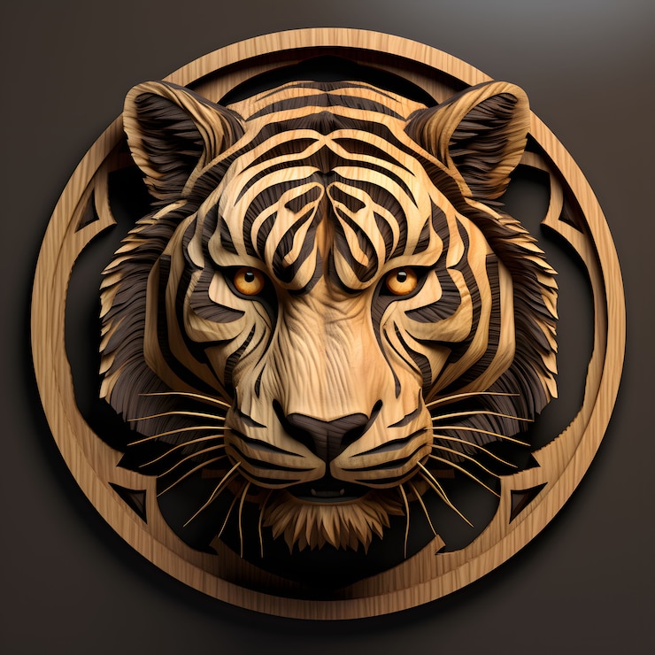 Photo gratuit tête de tigre féroce en studio